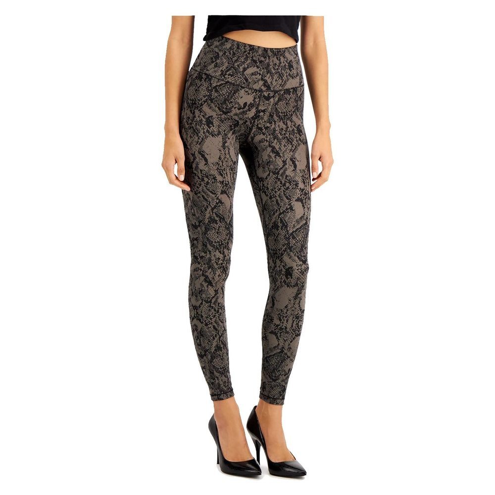 INC International Concepts Snakeskin Print Compression Leggings Tonal Snake XS